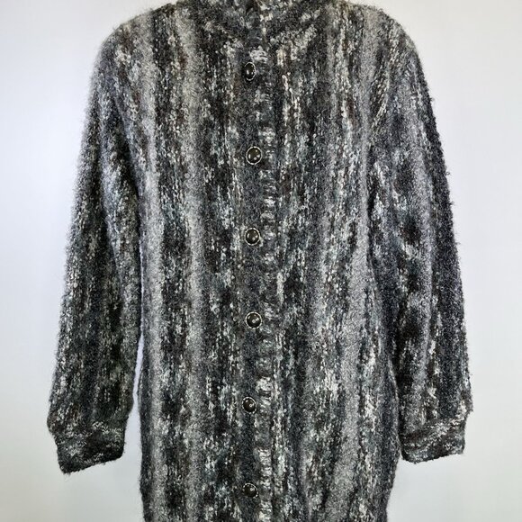 Vintage 80s Lilly of California Wool Blend Knit Cardigan Sweater Petite Small - Picture 3 of 10